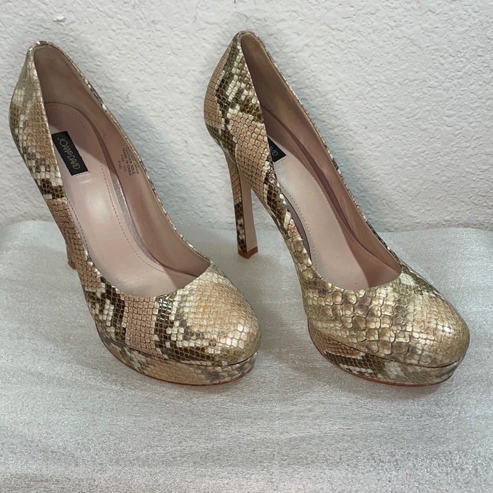 Joan & David Daquella Snakeskin Pumps Heels Platform 8.5